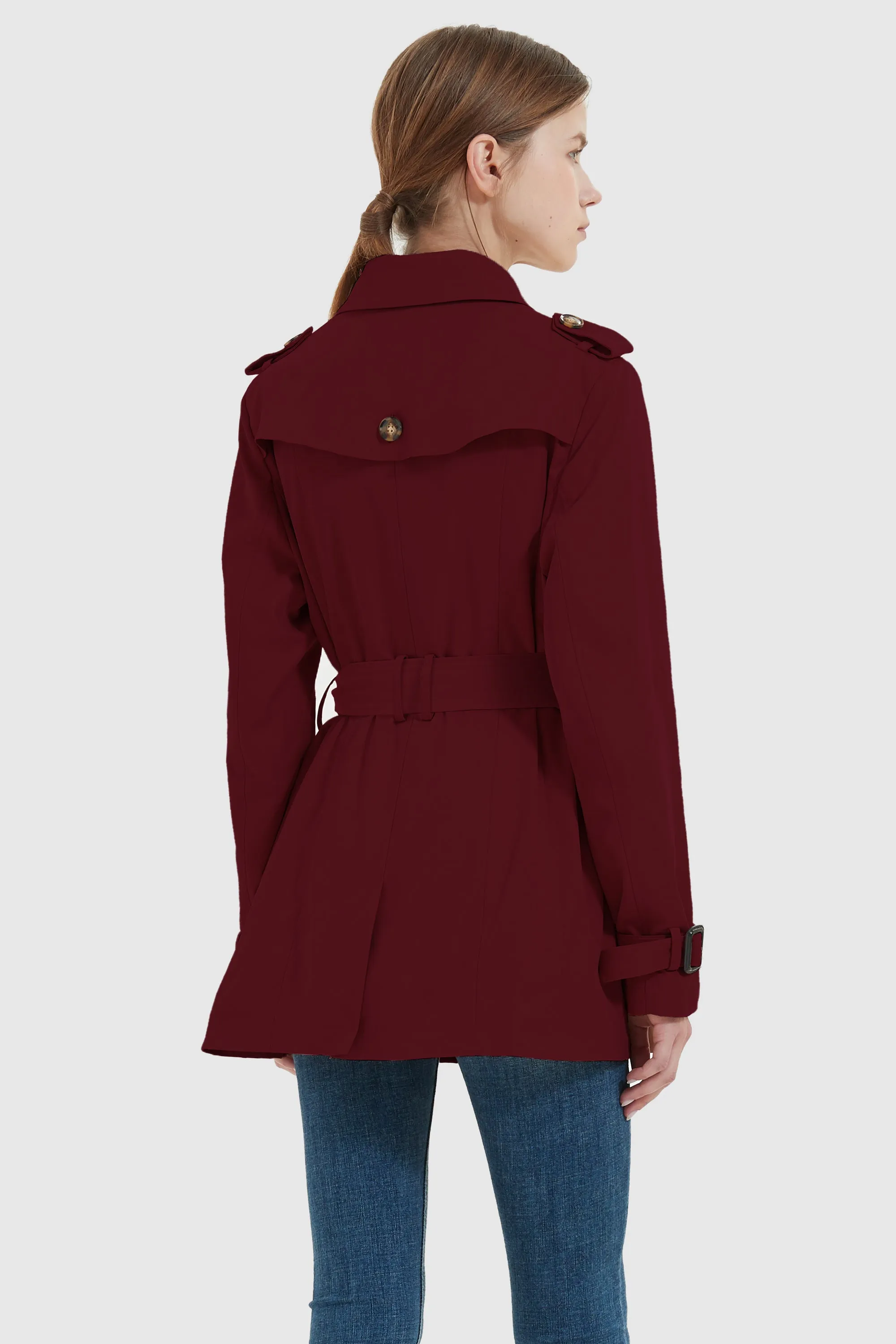 3/4 Length Double Breasted Trench Coat