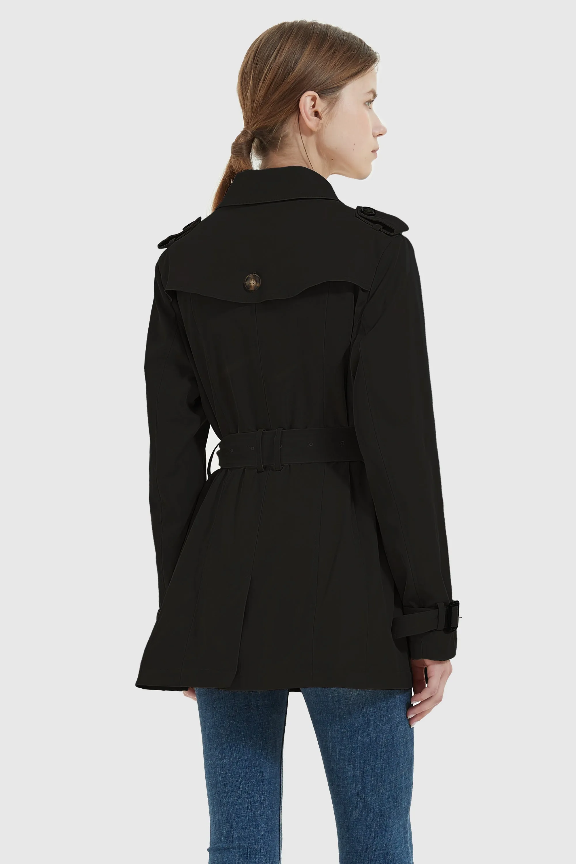 3/4 Length Double Breasted Trench Coat