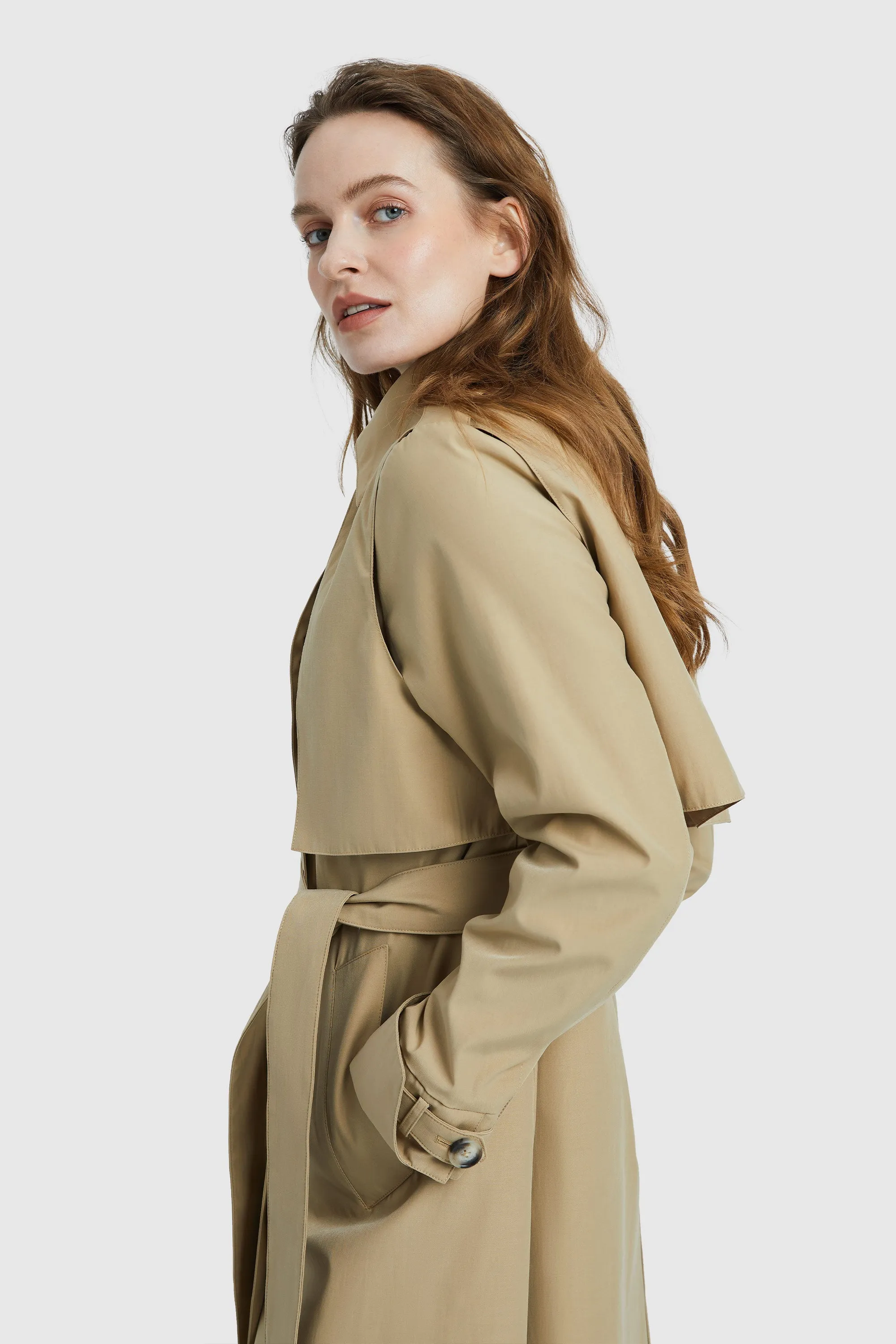 3/4 Length Trench Coat with Removable Vest