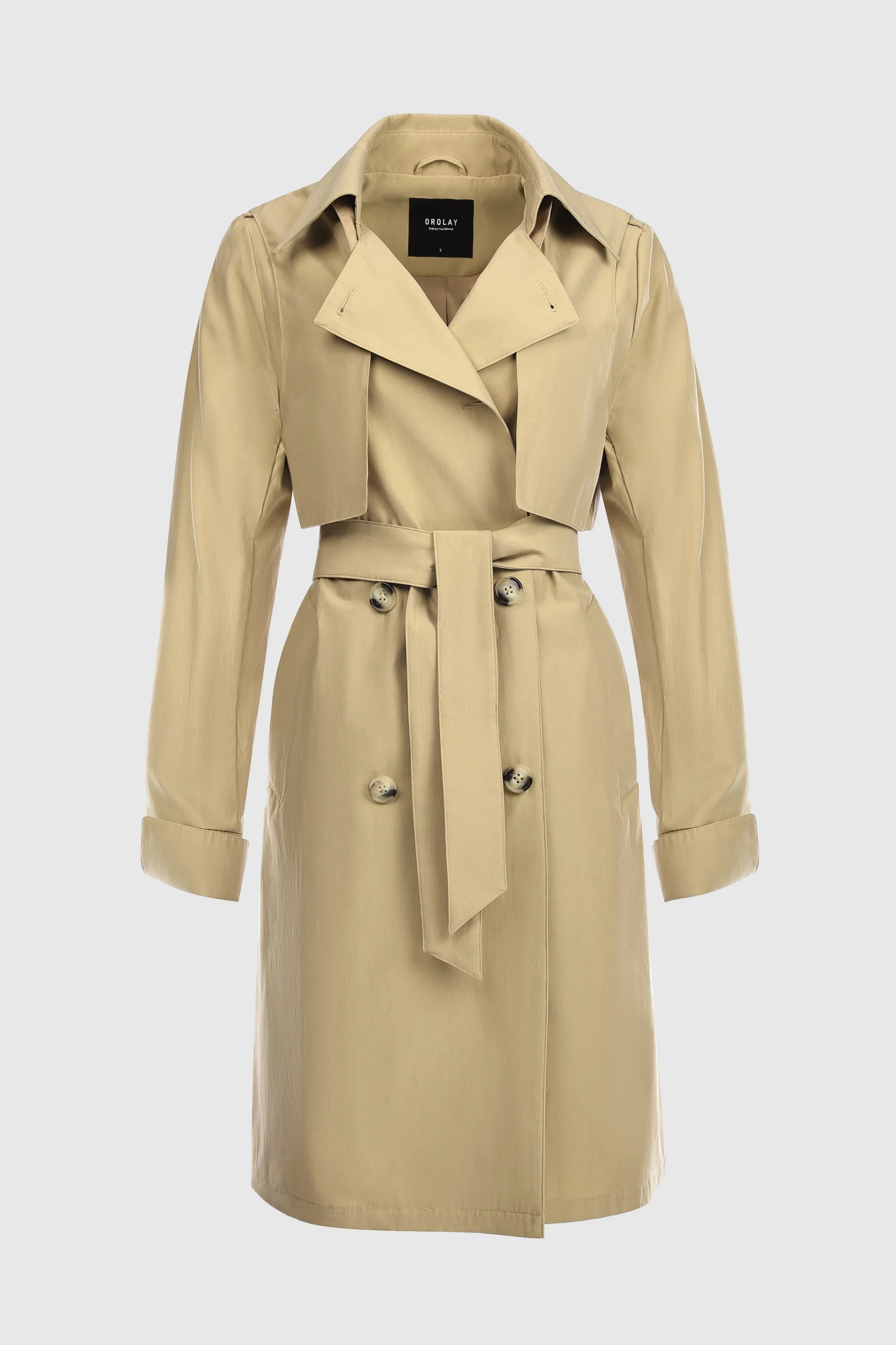 3/4 Length Trench Coat with Removable Vest