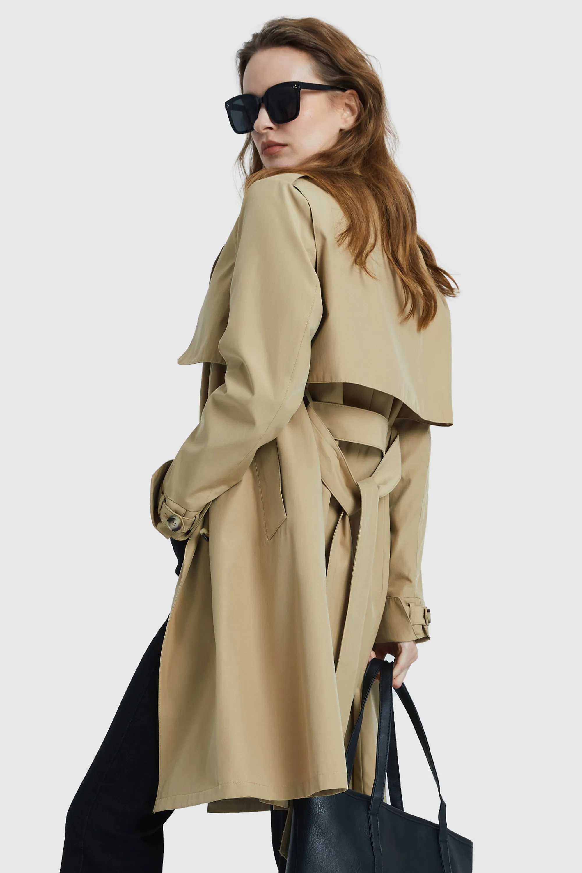 3/4 Length Trench Coat with Removable Vest