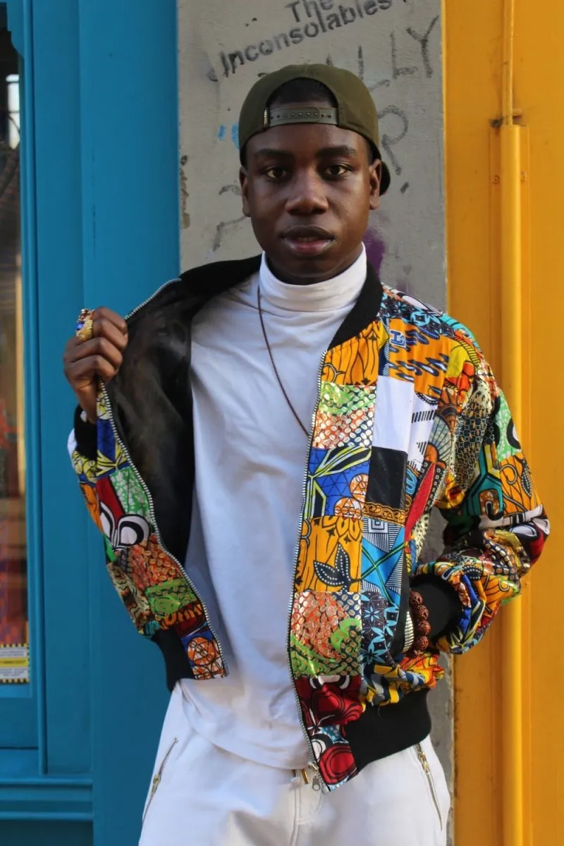 African Bomber Jacket in Patchwork