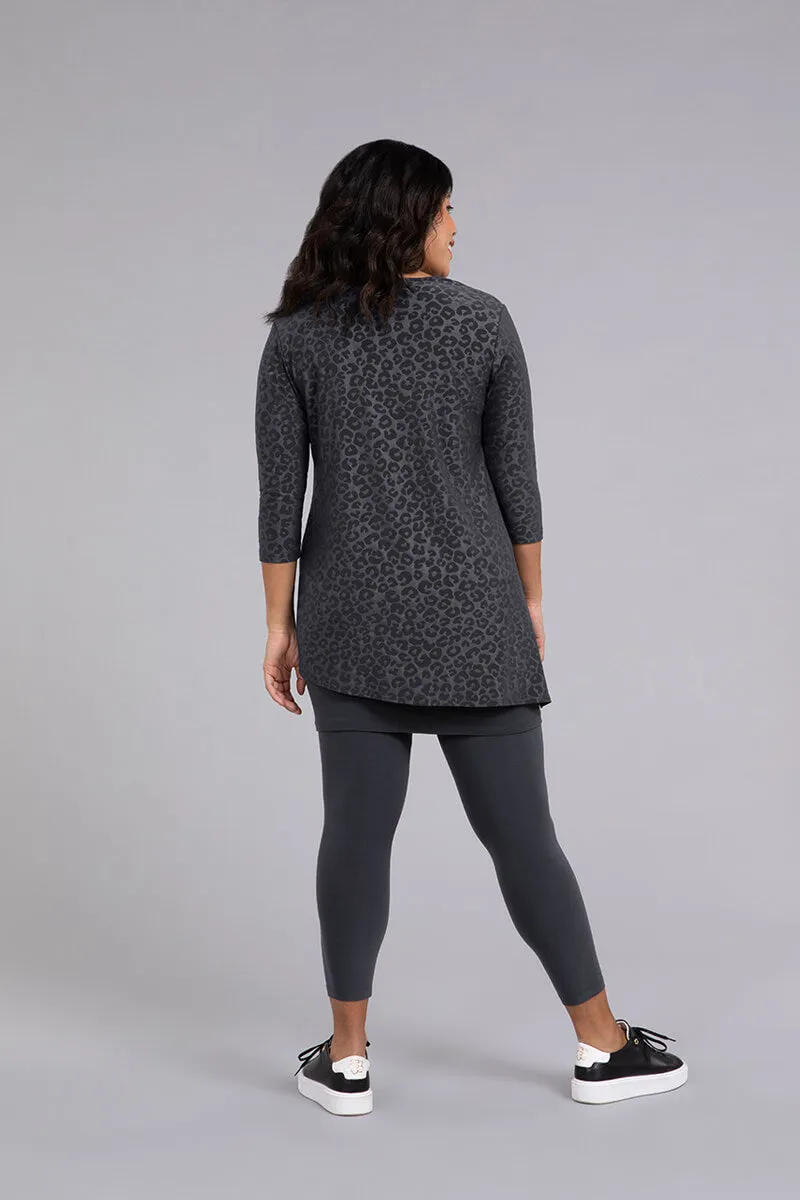 Angle Tunic | Graphite Animal Emboss