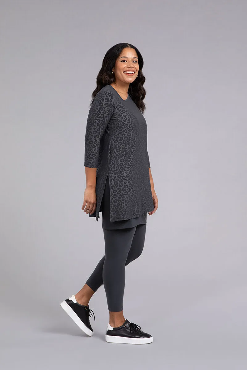 Angle Tunic | Graphite Animal Emboss