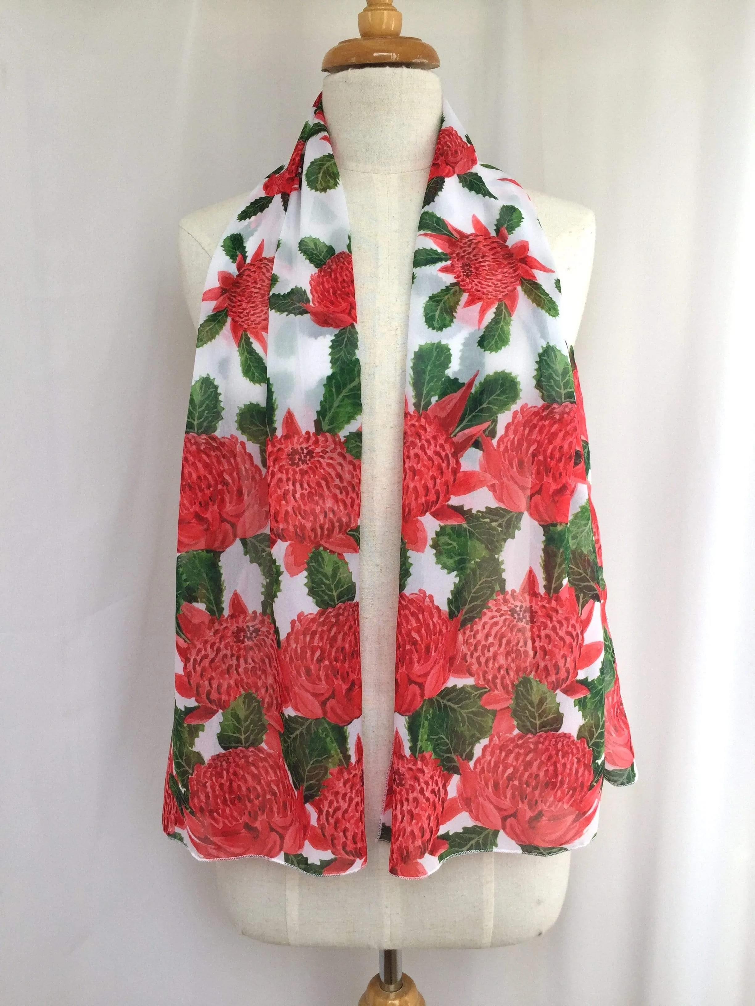 Australian Waratah Flower Scarf