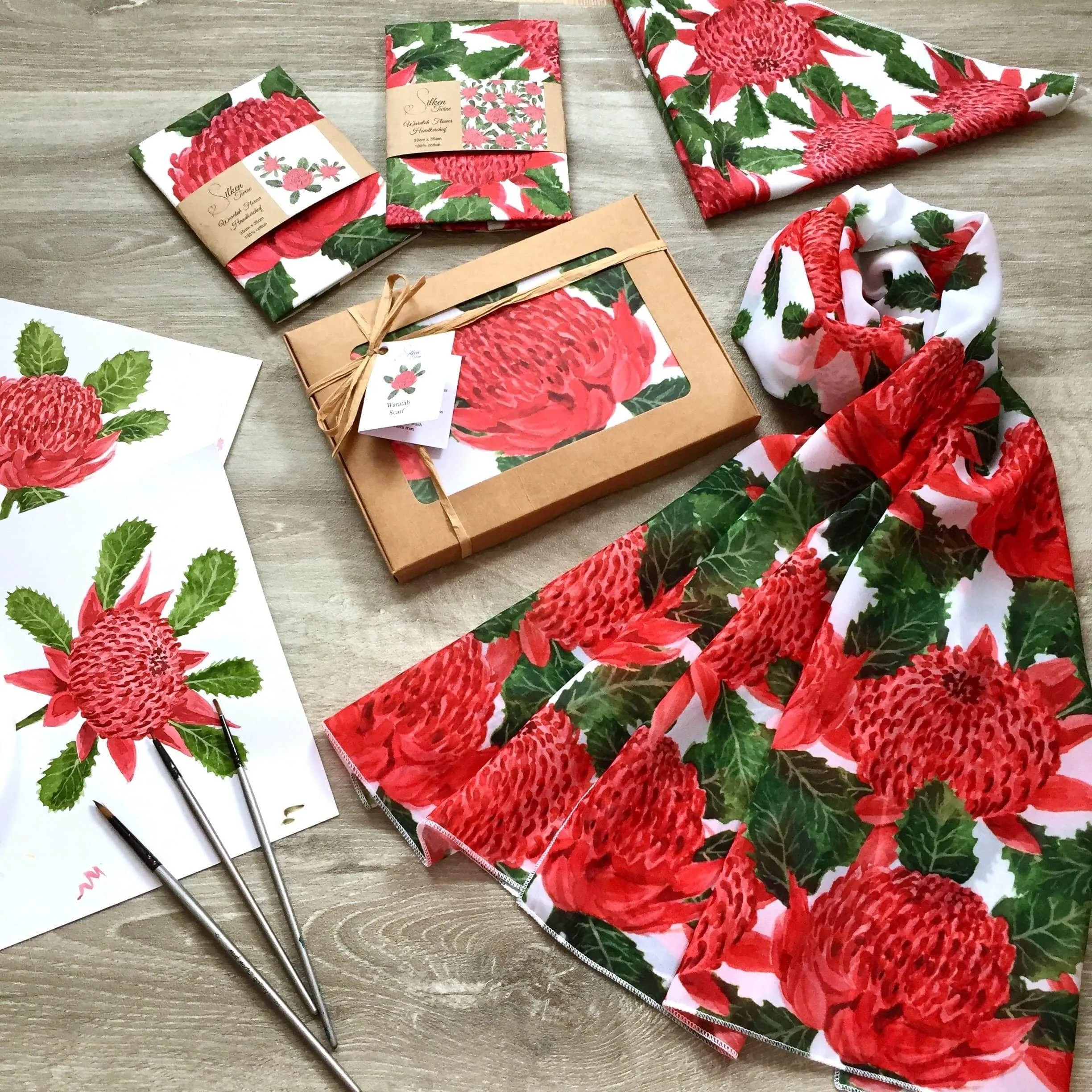 Australian Waratah Flower Scarf