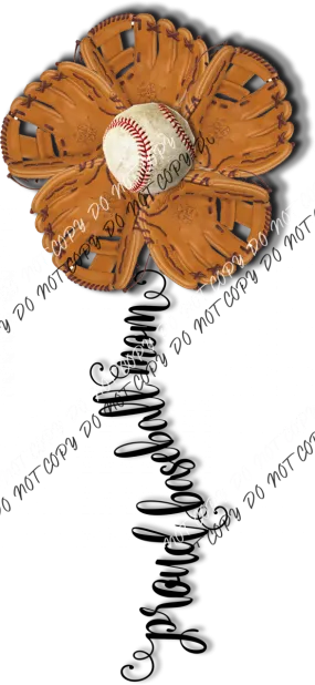 Baseball Glove Flower DTF Transfer