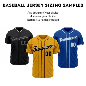 Baseball Jersey Sizing Samples