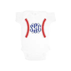 Baseball Monogram Onesie