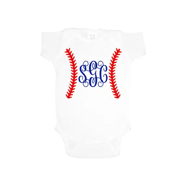 Baseball Monogram Onesie