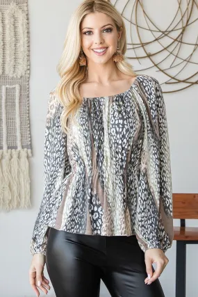 Beautiful Leopard Print Tunic Top