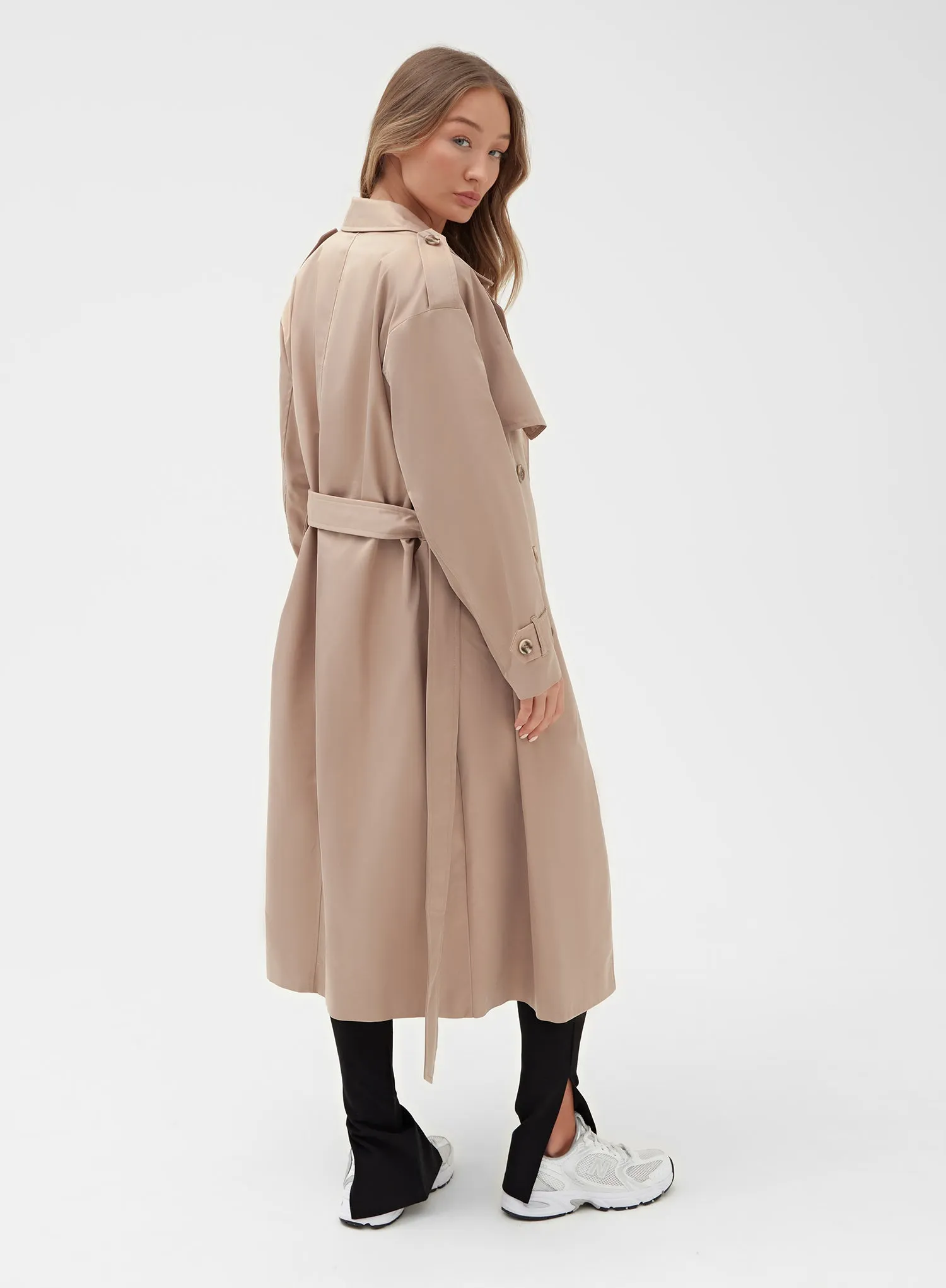 Beige Belted Trench Coat - Lille