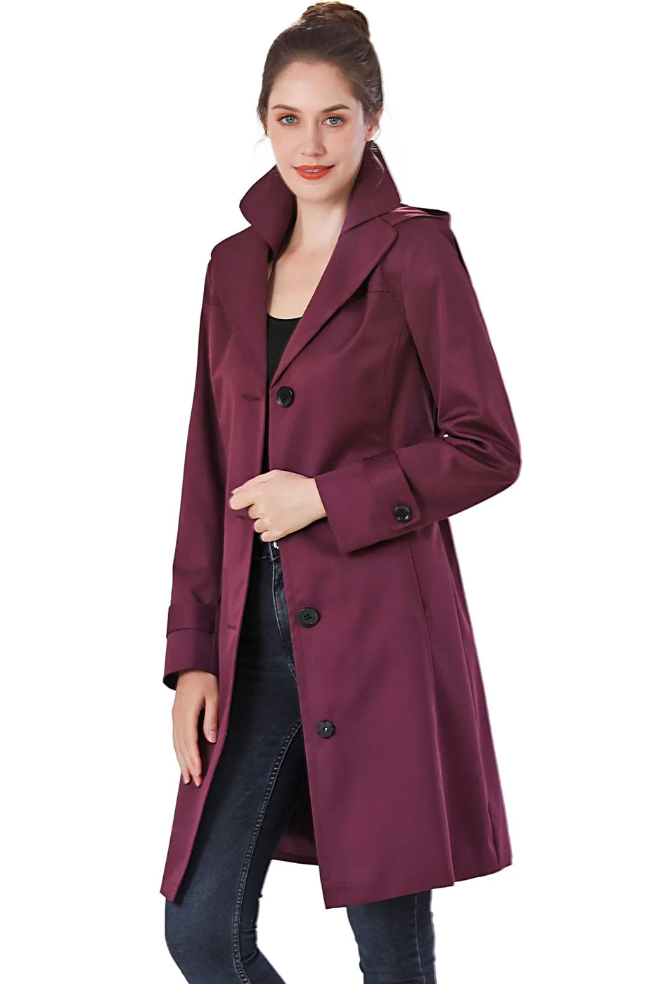 BGSD Women Eva Waterproof Hooded Trench Coat