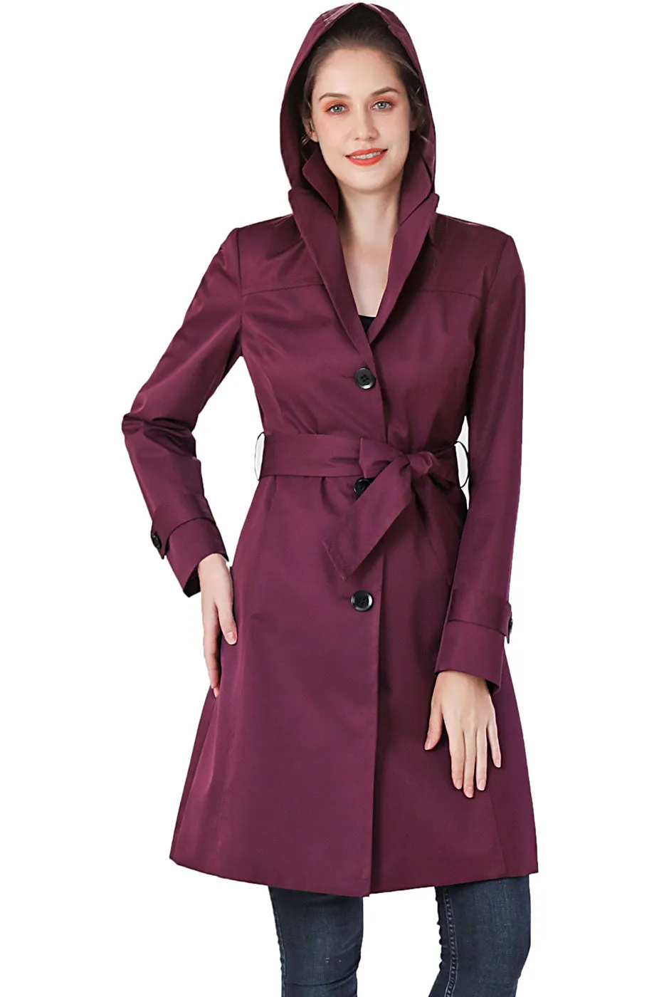 BGSD Women Eva Waterproof Hooded Trench Coat