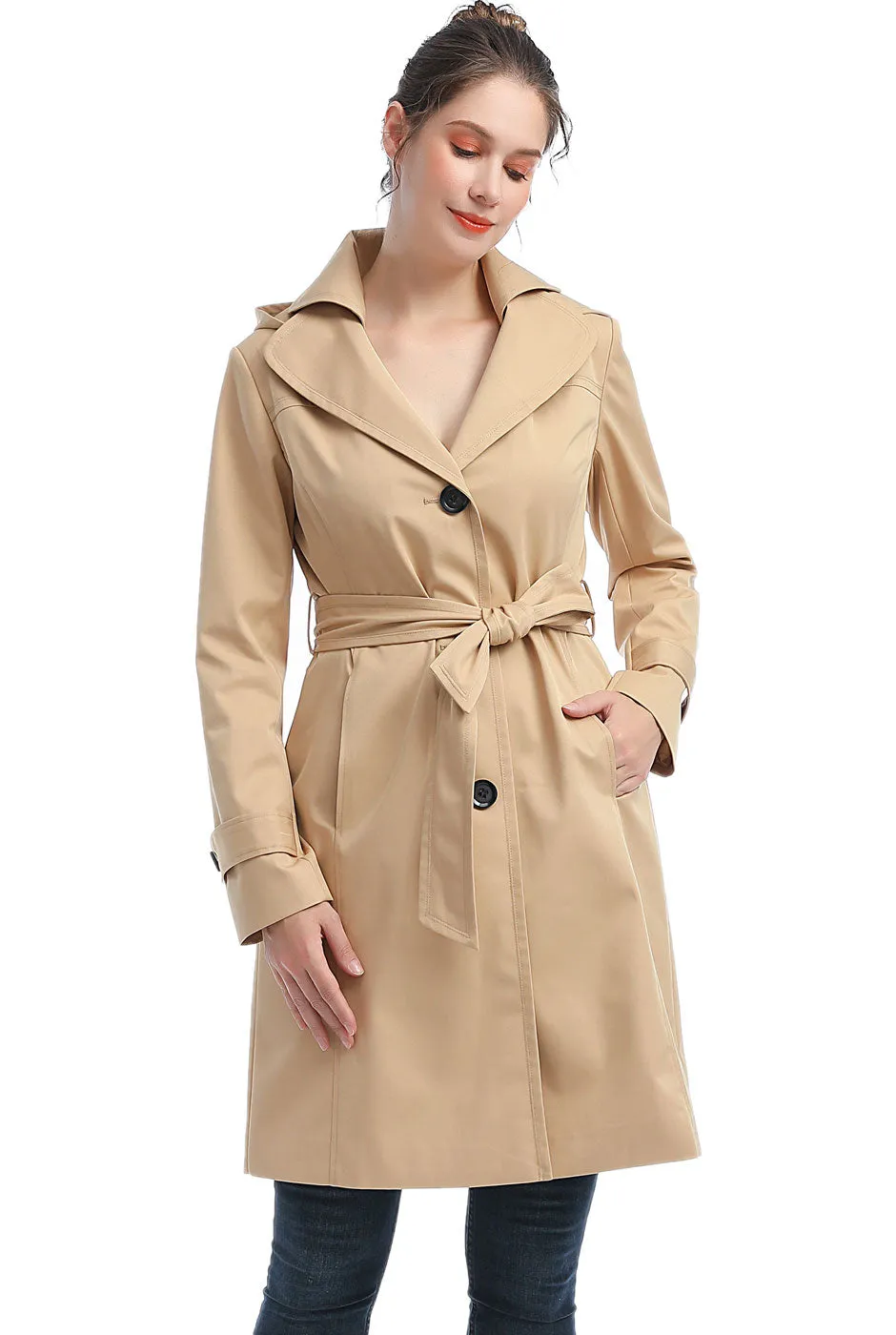 BGSD Women Eva Waterproof Hooded Trench Coat