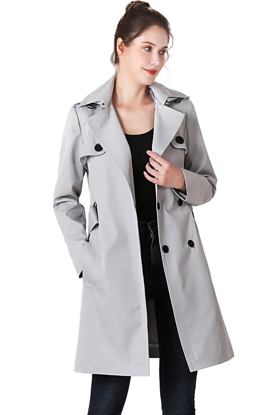 BGSD Women Gabby Waterproof Hooded Trench Coat