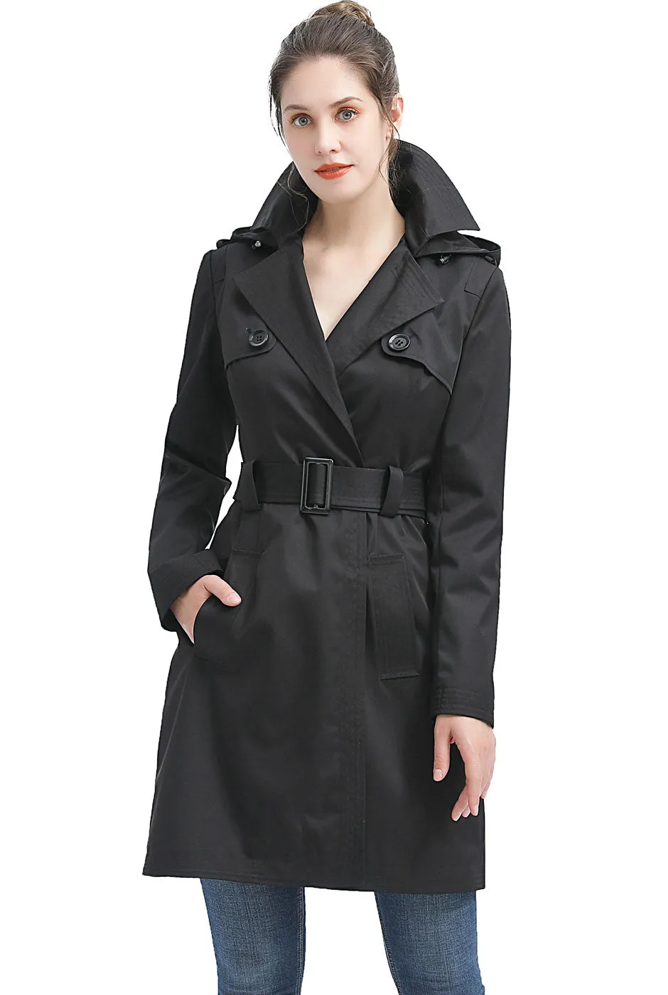 BGSD Women Gabby Waterproof Hooded Trench Coat