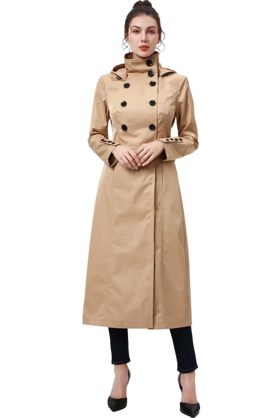 BGSD Women Kelly Waterproof Hooded Maxi Trench Coat