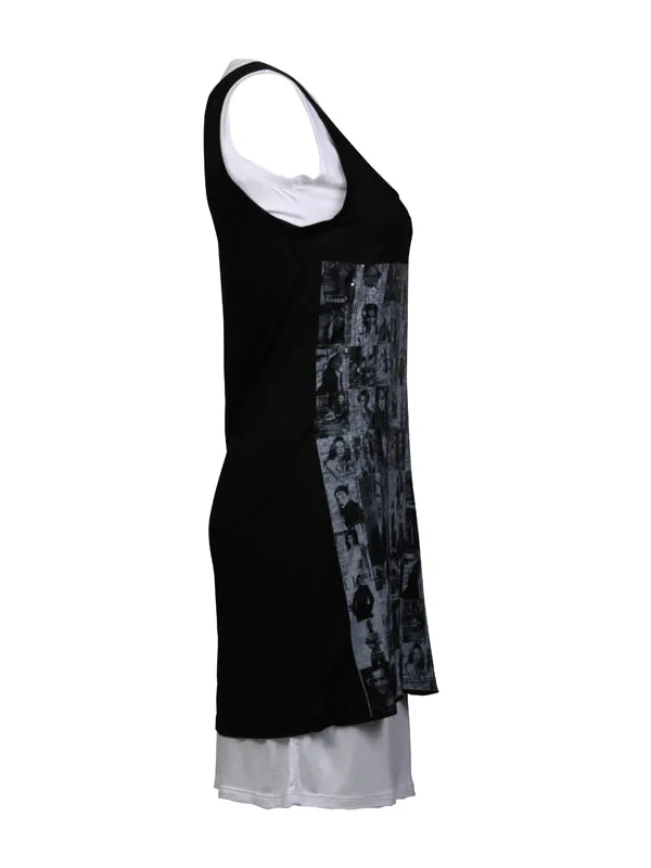 Black & White double dress sleeveless Top