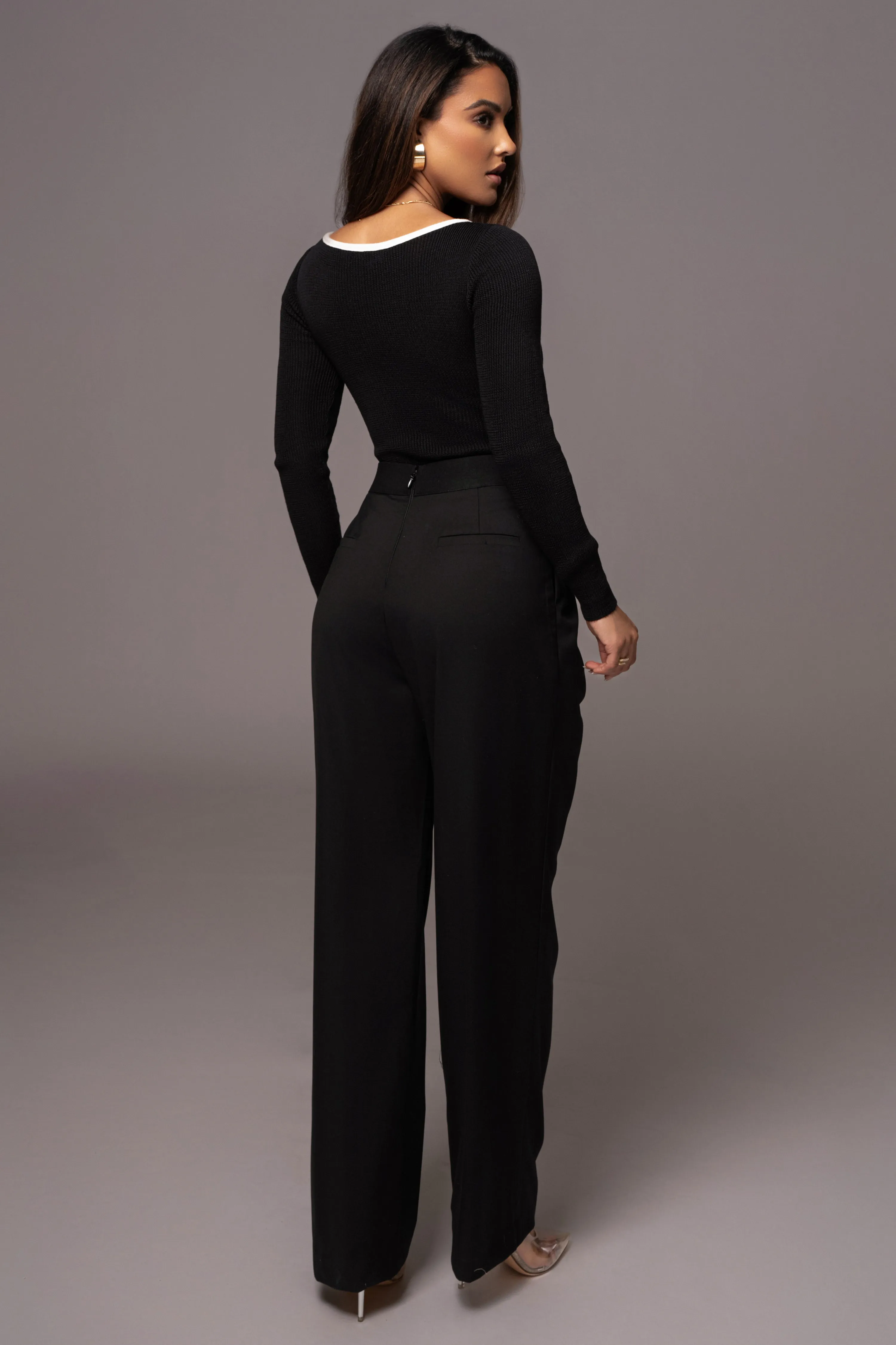 Black Asymmetrical Draped Trousers