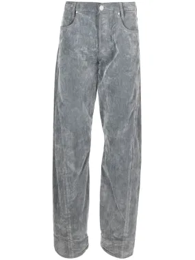 Bleached-Effect Straight-Leg Jeans