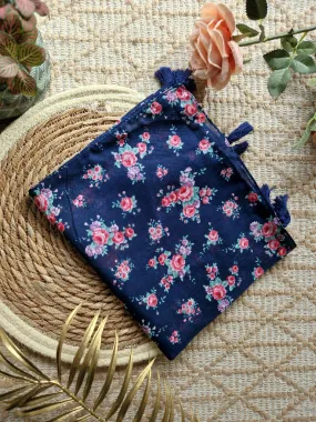 Blue Floral Cotton Scarf