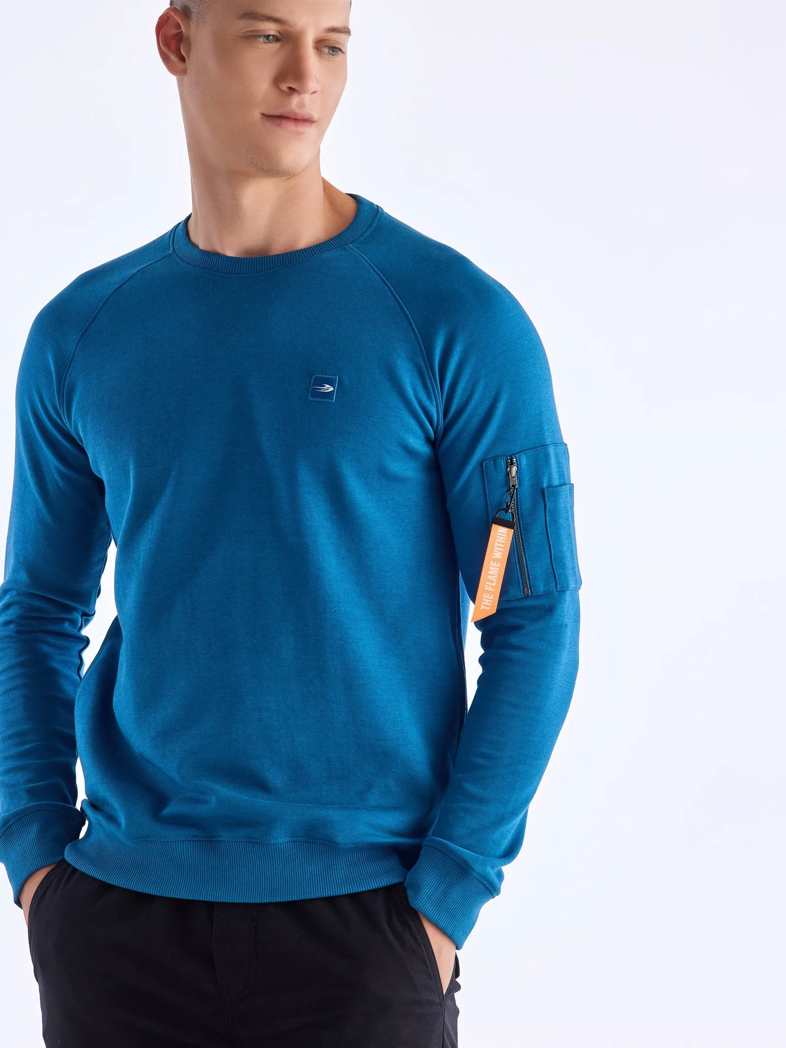 Blue Solid Sweatshirt