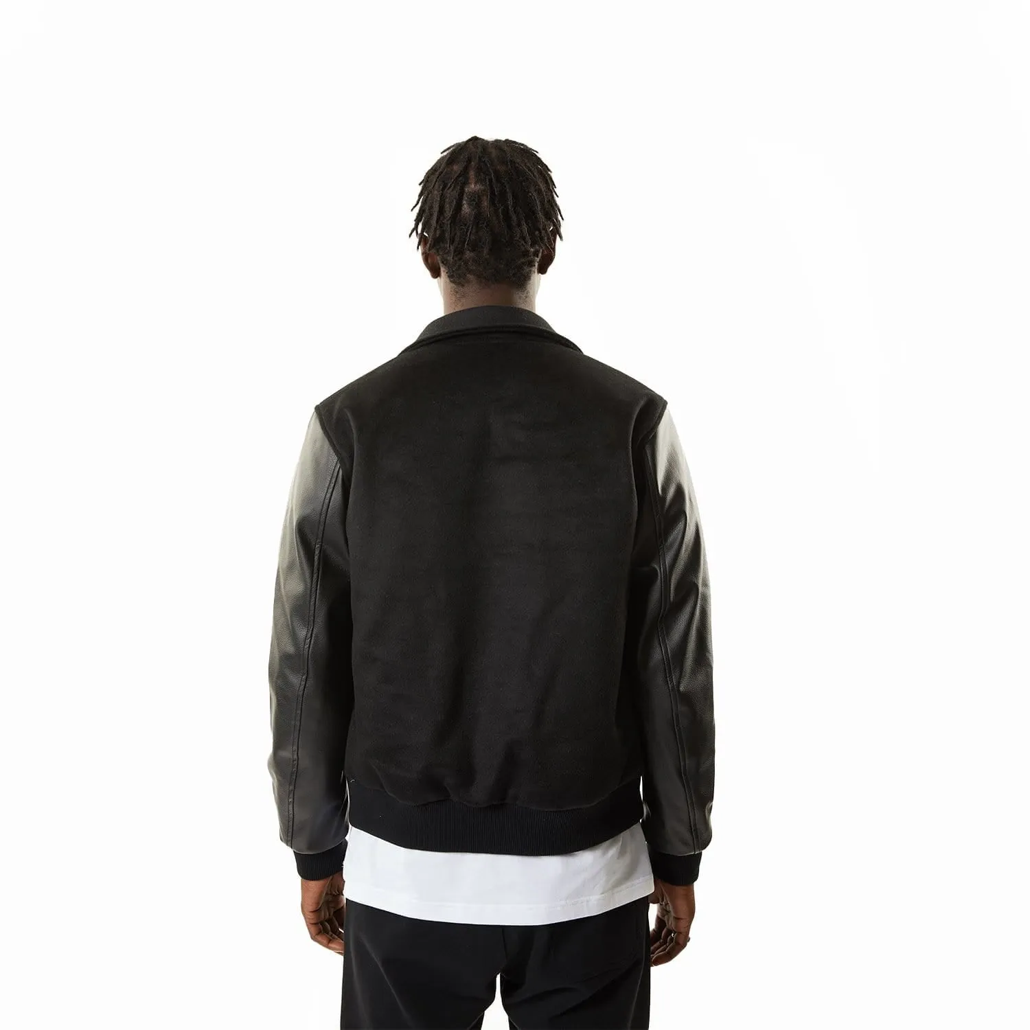 BOY SLOANE VARSITY BOMBER JACKET - BLACK