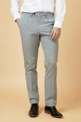 BROMLEY - Silver Grey Check Trousers