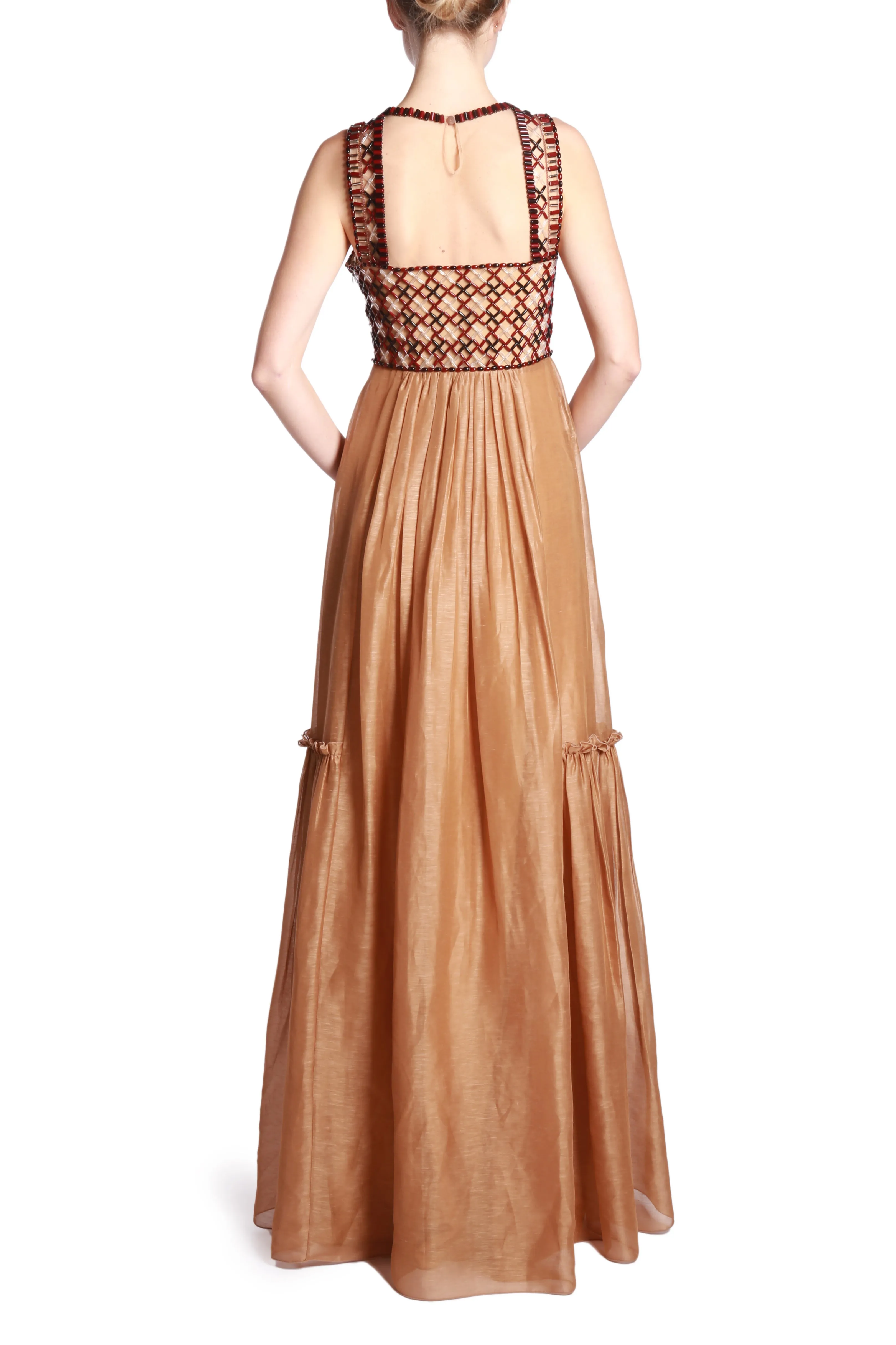 Brown Fantasy Print Long Dress