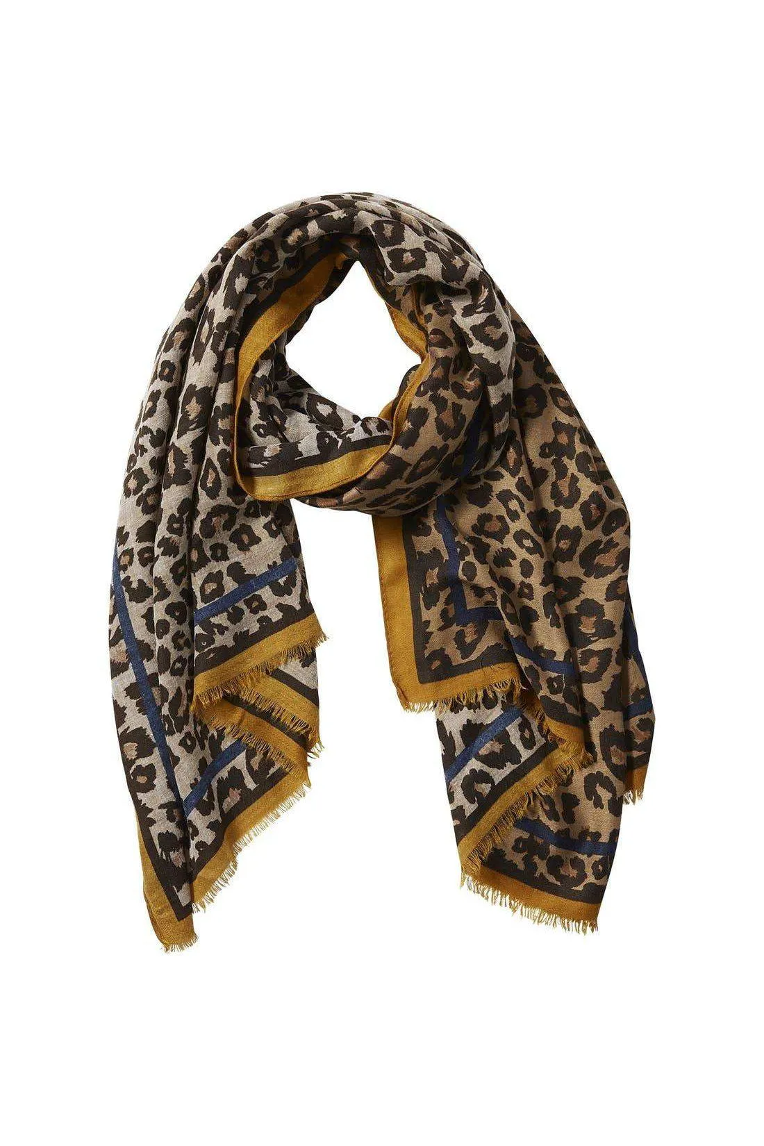 Camel  Leopard Scarf