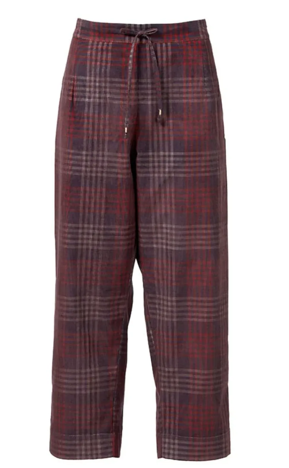 Check cordroy trousers