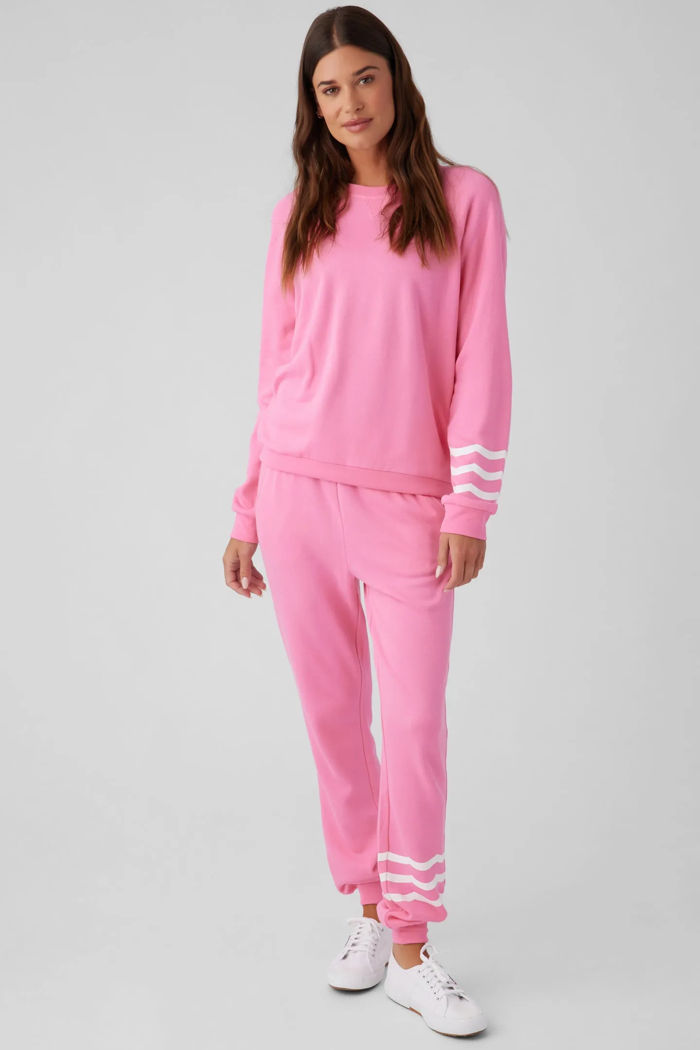 Coastal Waves Pullover - Punk Pink