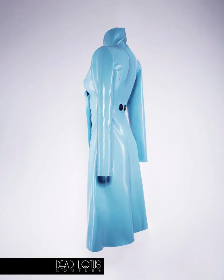 COMPLETE OUTFIT - PLUVIA Latex Classic Trench Coat with Wrist Gloves