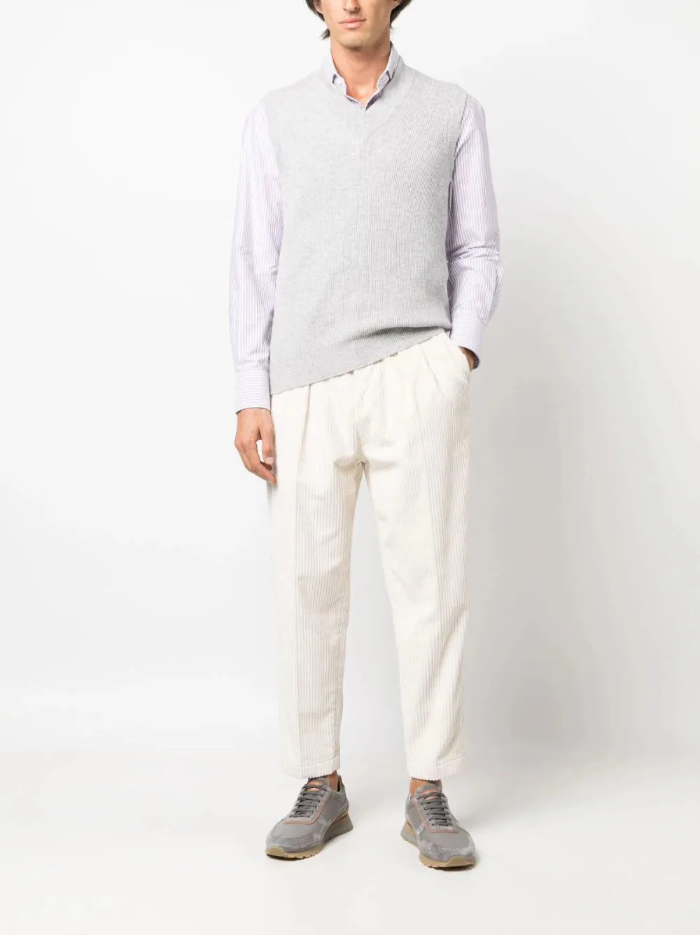 Corduroy Tapered Cotton Trousers