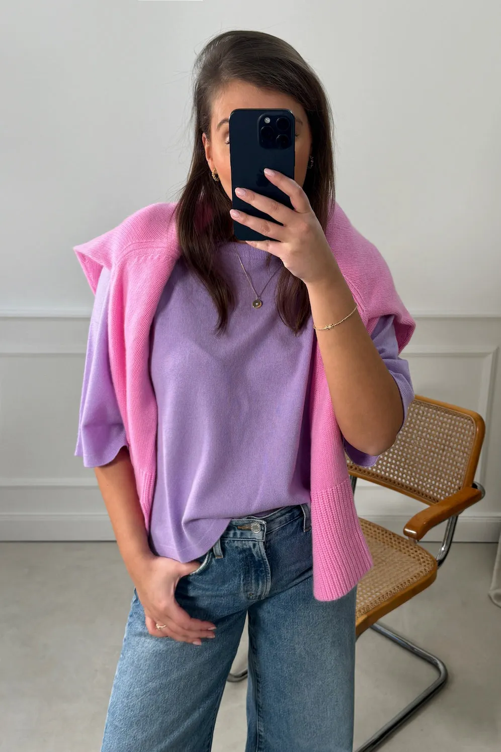 Cropped Pullover in Lavender