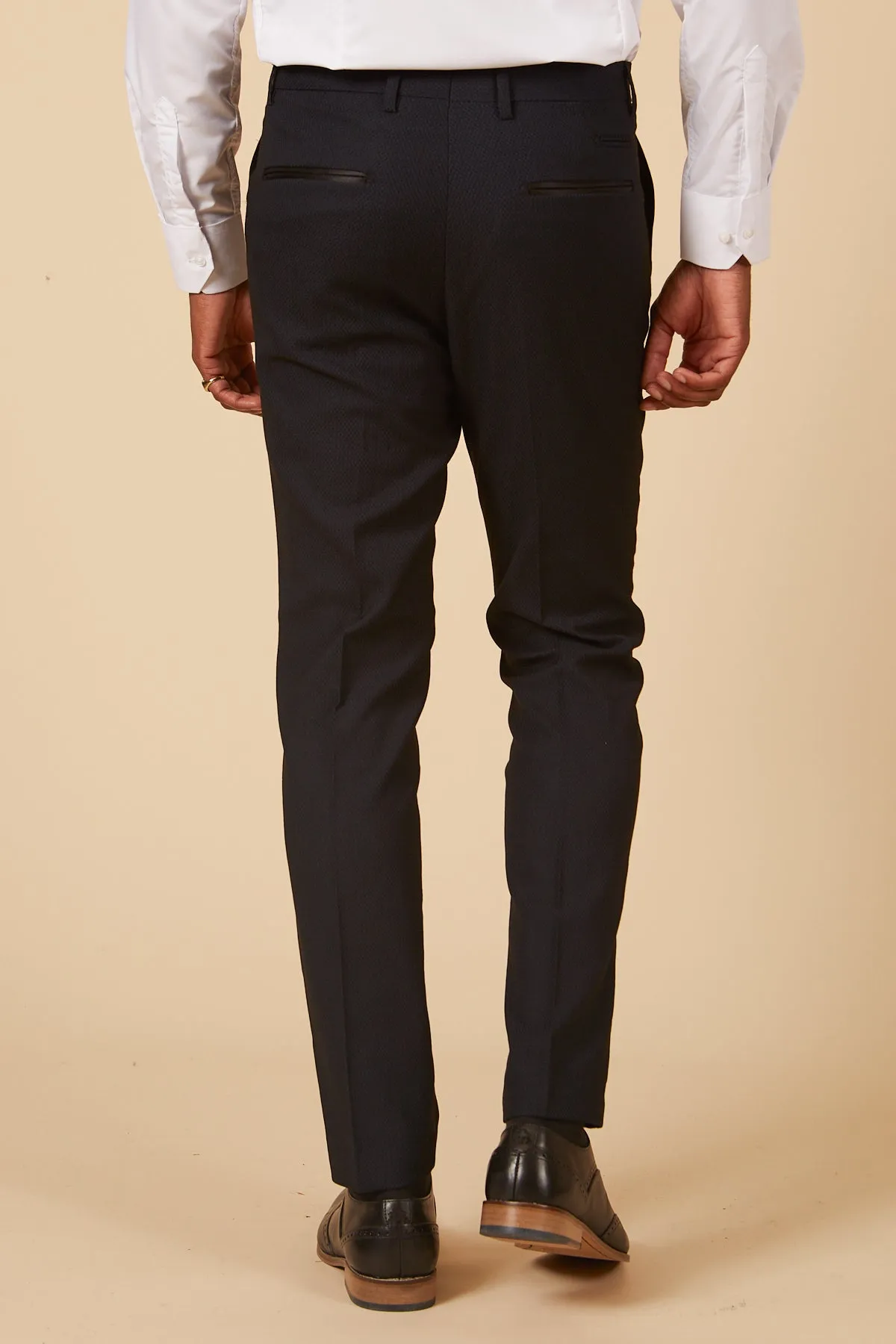 DALTON - Navy Diamond Trousers