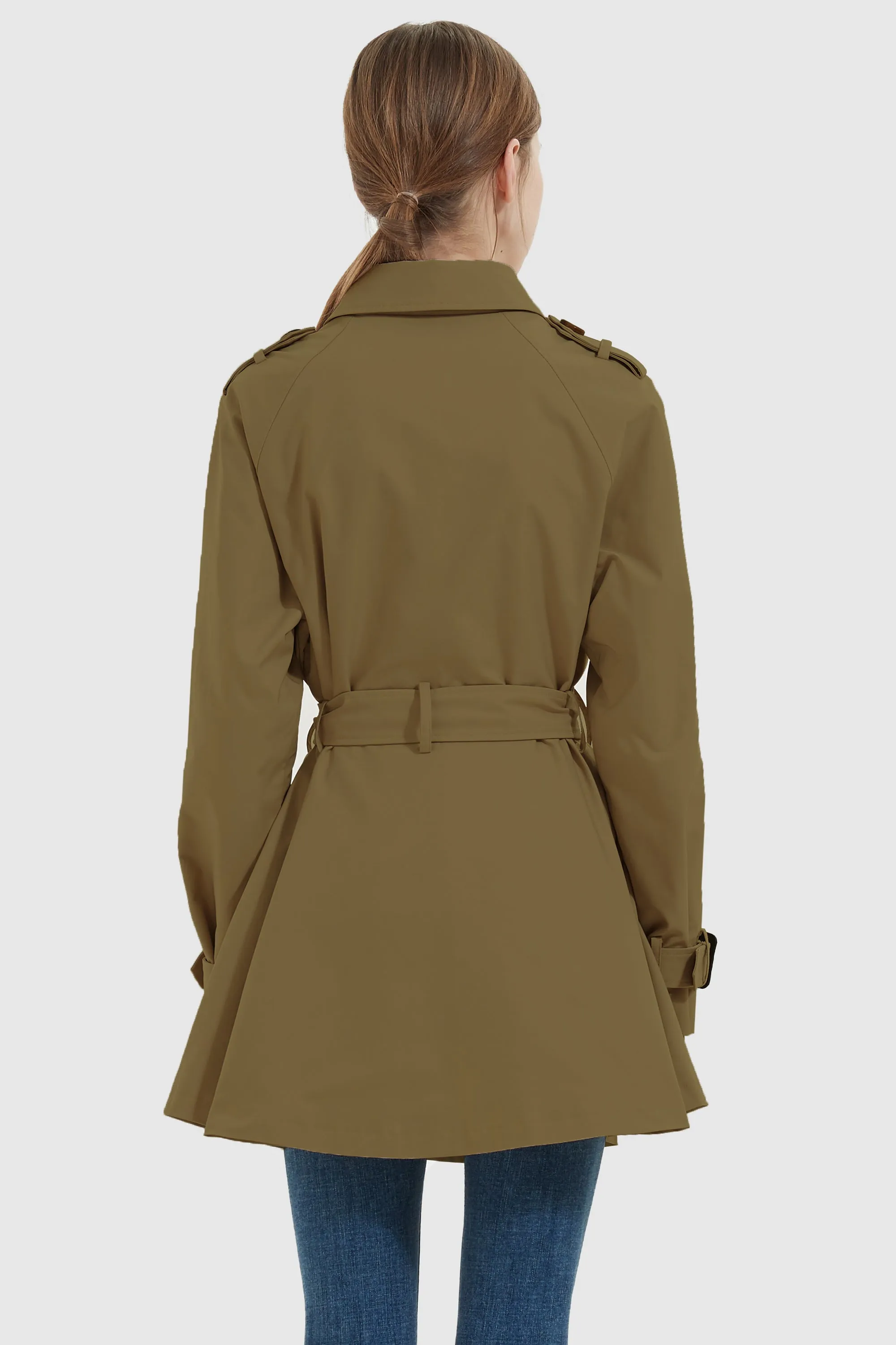 Double Breasted Trench Coat with Belt