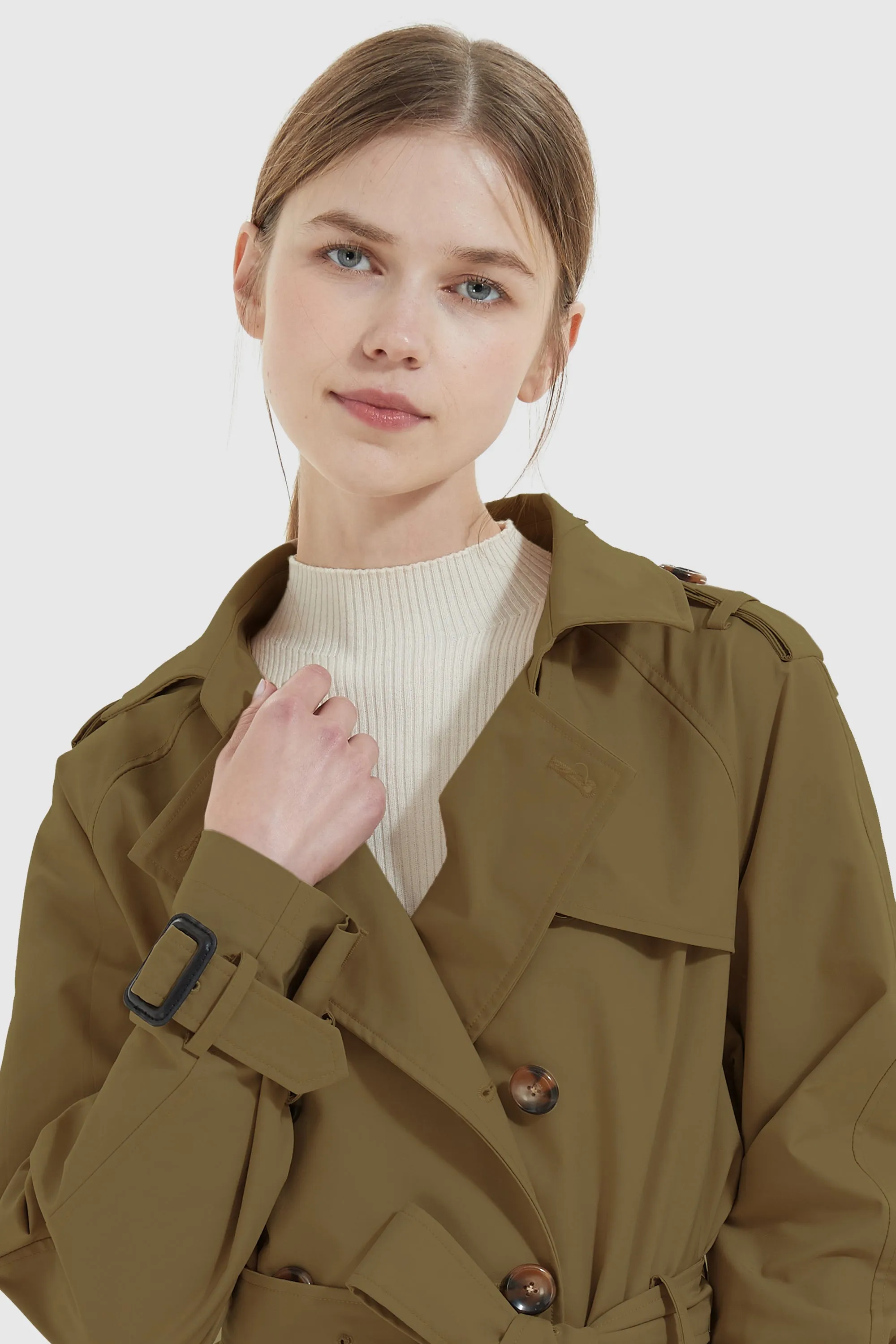 Double Breasted Trench Coat with Belt