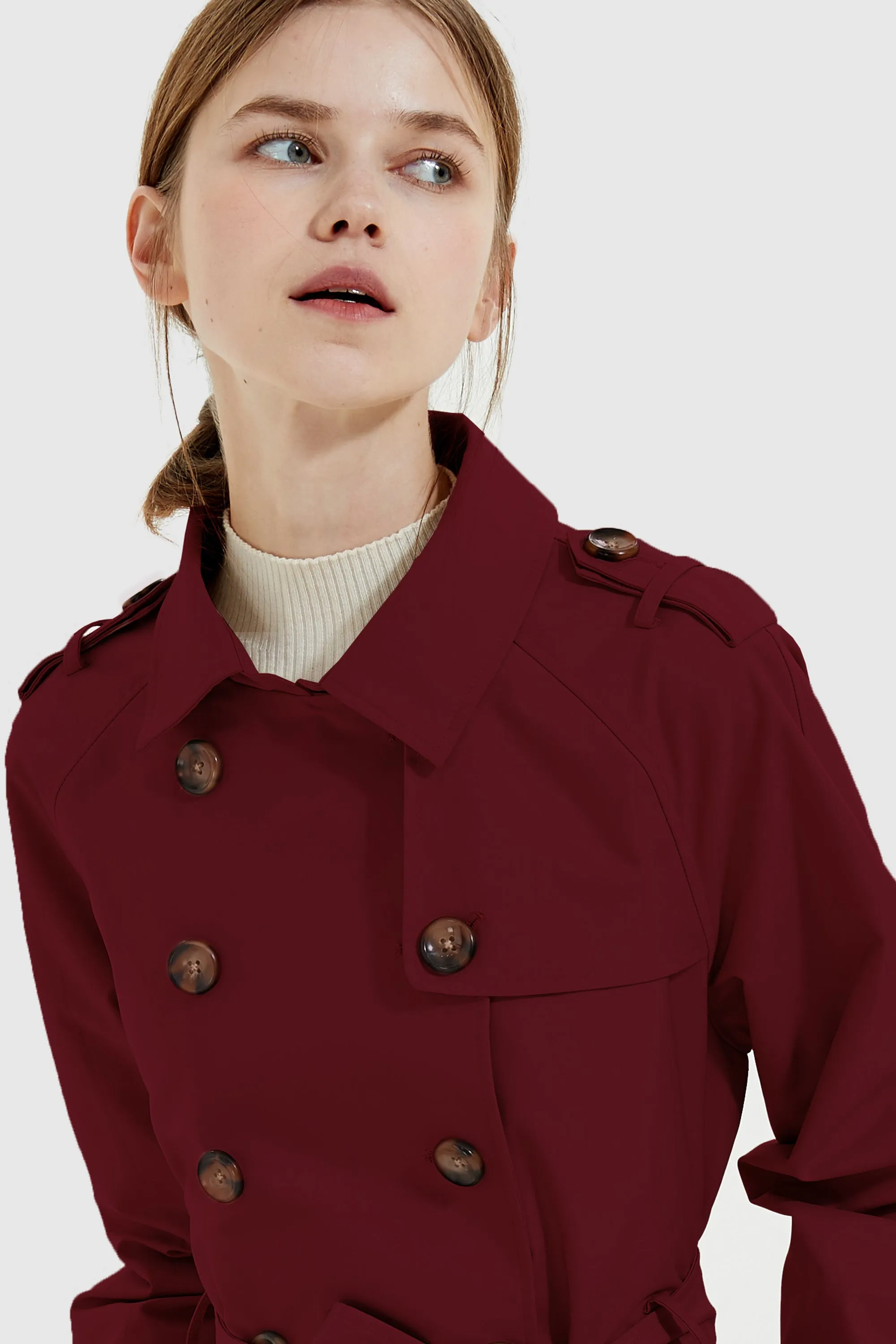 Double Breasted Trench Coat with Belt