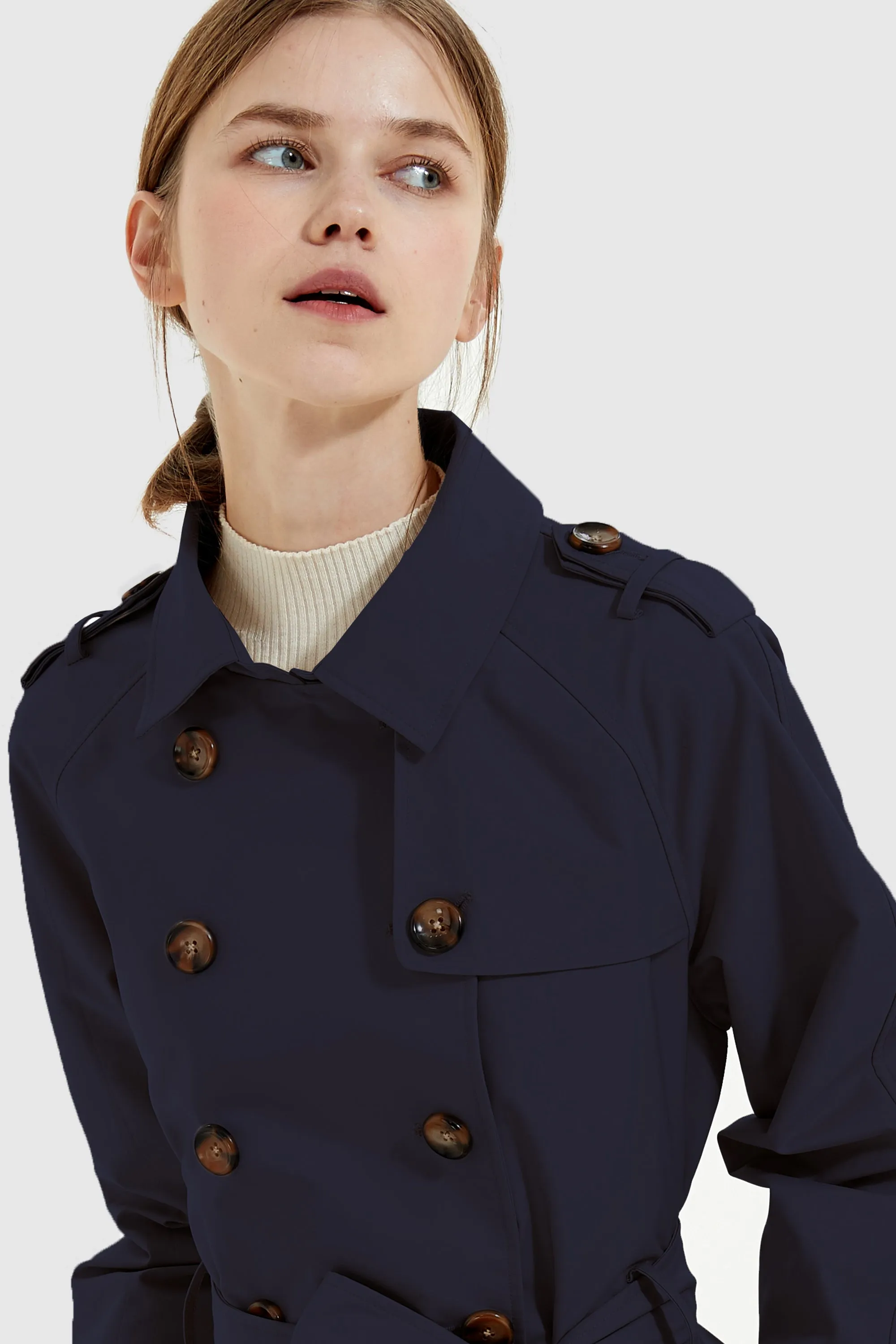 Double Breasted Trench Coat with Belt