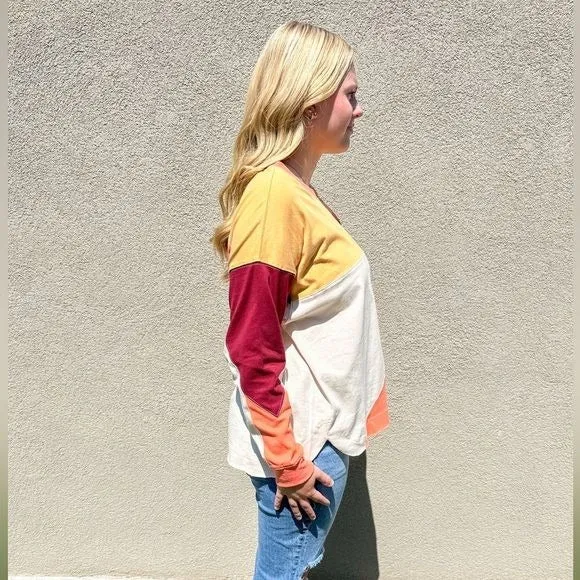 Easel Cotton Colorblock Pullover