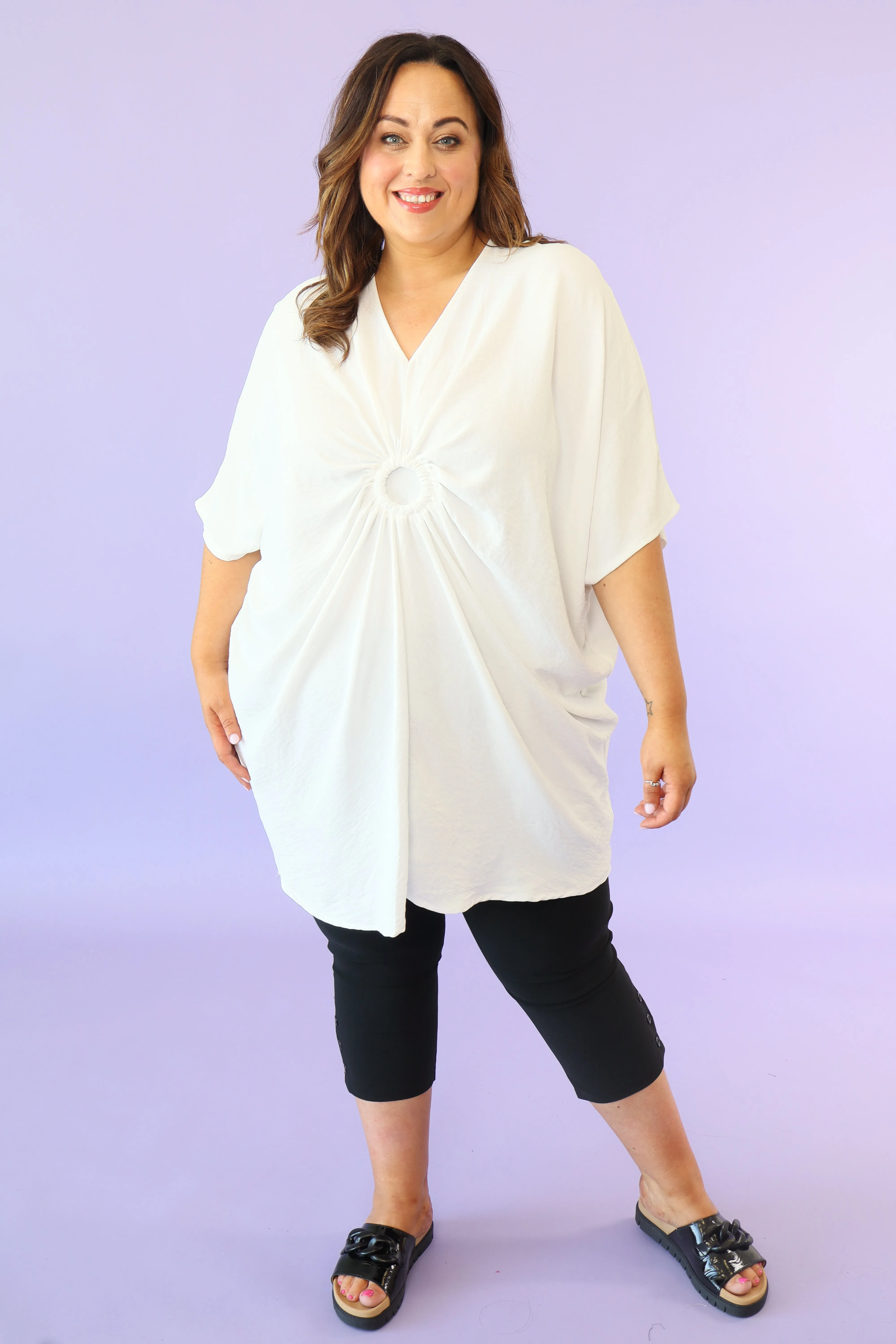 Elena Oversized Tunic in White