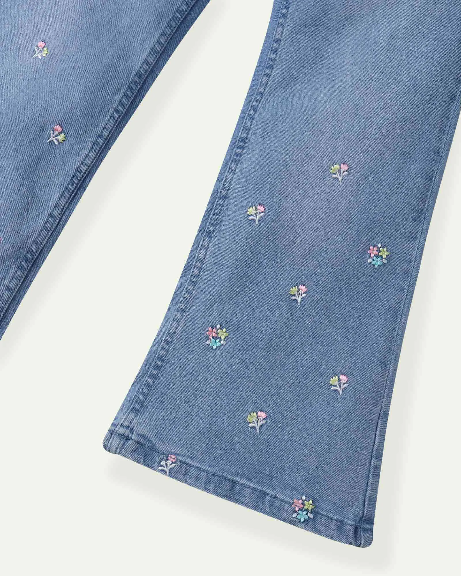 Embroidered Flared Jeans