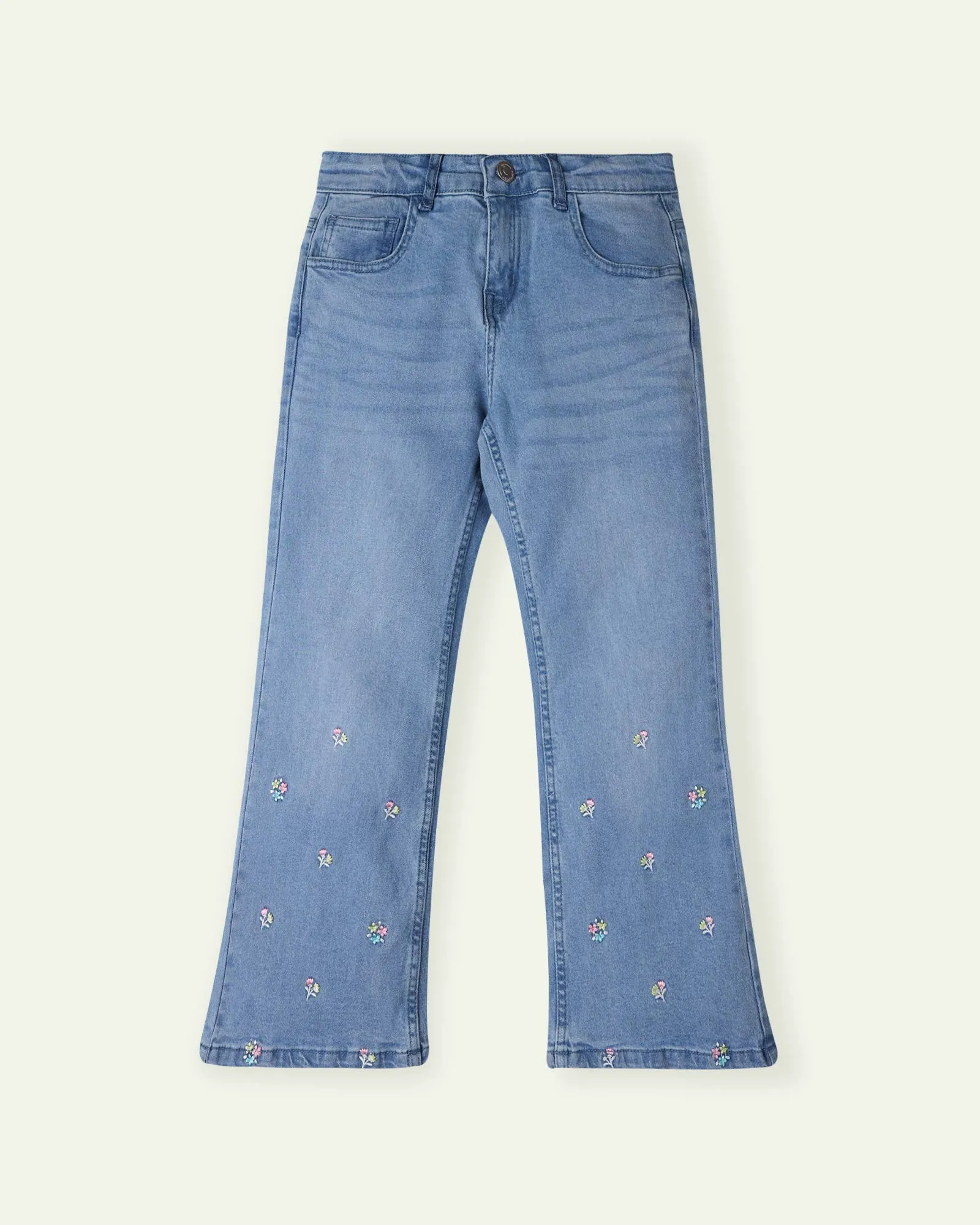 Embroidered Flared Jeans