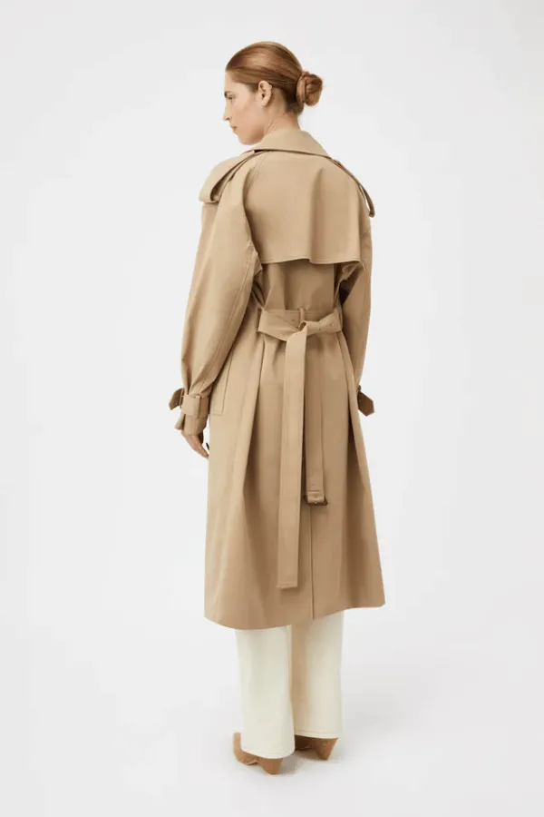 Evans Mid Length Trench Coat Sand