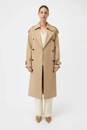 Evans Mid Length Trench Coat Sand