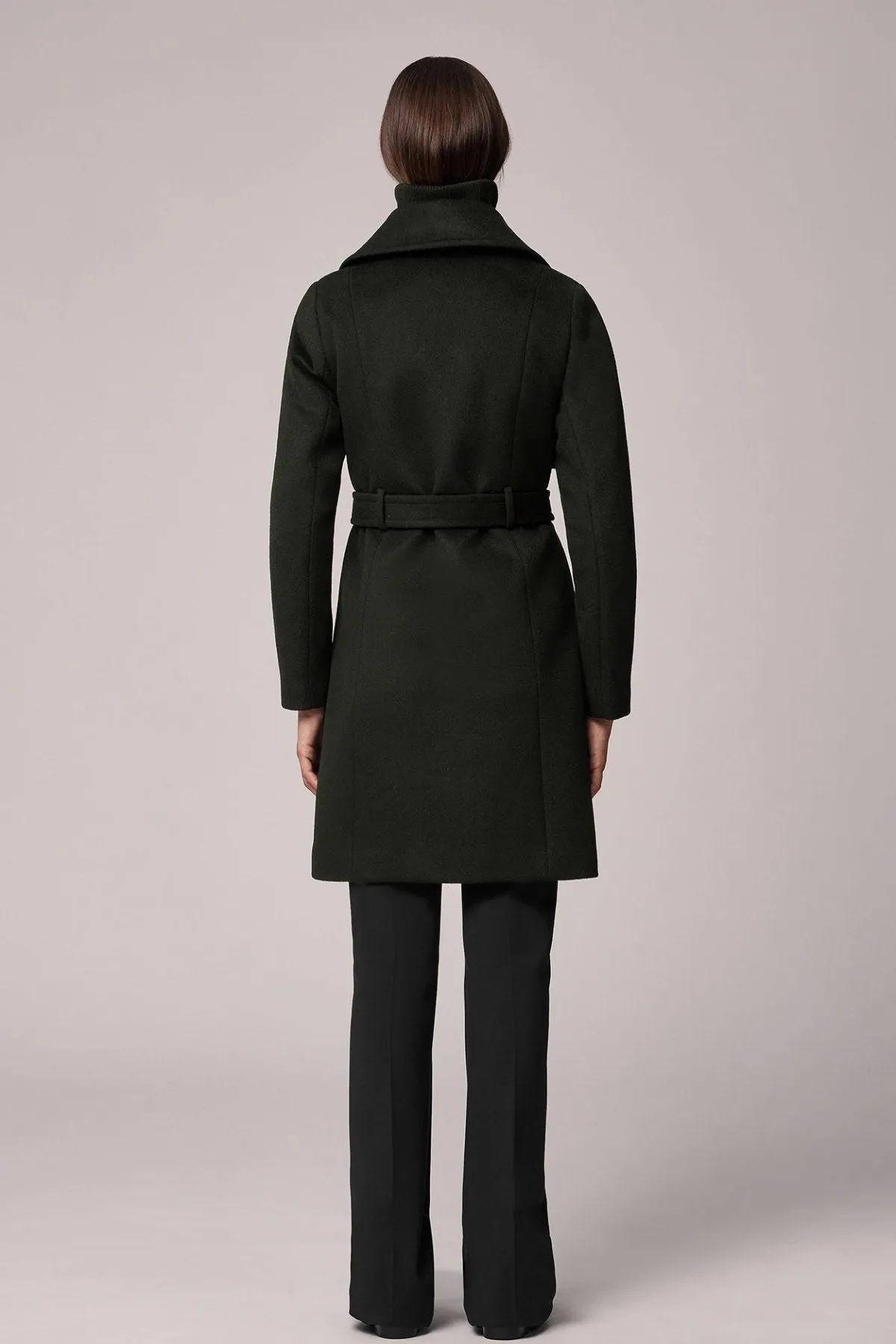 FABIANNE Trench-Style Wool Coat with High Napoleon Collar