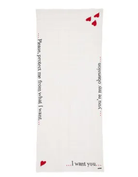 Faliero Sarti Hearts Text Scarf