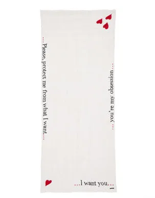 Faliero Sarti Hearts Text Scarf